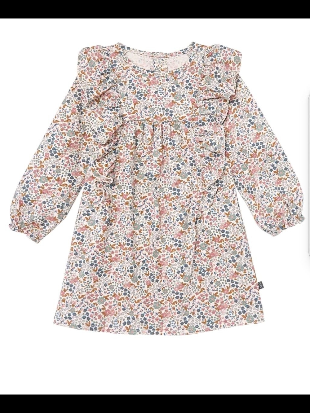 Gerber Pink Multi Floral Ruffle Long-Sleeve Dress
